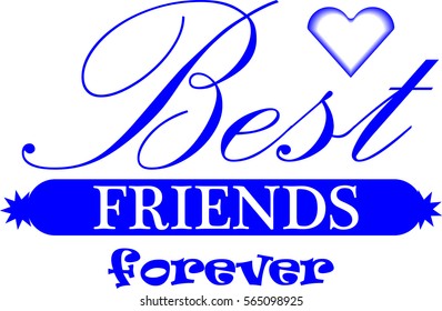 Best Friend Forever Typographic Design Vector