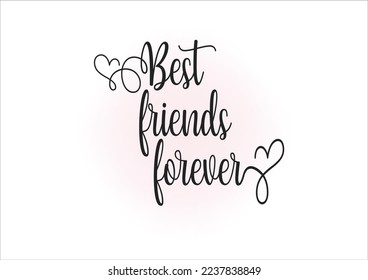 best friend forever vector design hand drawn