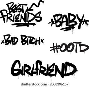 BEST FRIEND GRAFFITI TAG STREET ART SPRAY PAINT PACK