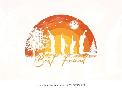 Best friend graphic vector t shirt design