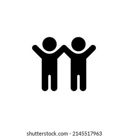 Mejor Amigo Manos Arriba Vector de Icono en Estilo de moda