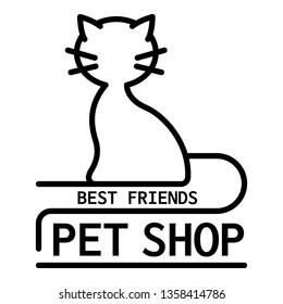 Best friend pet shop logo. Outline best friend pet shop vector logo for web design isolated on white background