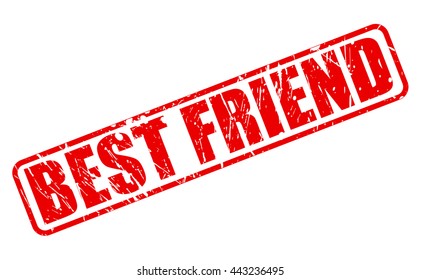 BEST FRIEND RED STAMP TEXT ON WHITE
