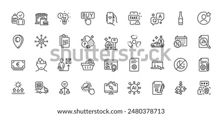 Best friend, Scroll down and Ethics line icons pack. AI, Question and Answer, Map pin icons. Clipboard, Depression treatment, Food market web icon. Vector