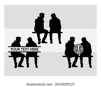 Best Friend, Best Friend Silhouette, Friendship, Friends Forever, Besties, Vector, Clipart, Eps