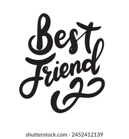Best friend text banner. Hand drawn vector art.