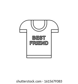 best friend t-shirt icon. Simple thin line, outline vector of friendship icons for ui and ux, website or mobile application