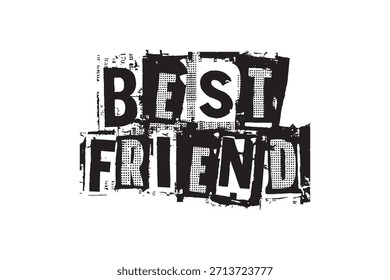 Diseño de Arte vectorial de fondo blanco Best Friend
