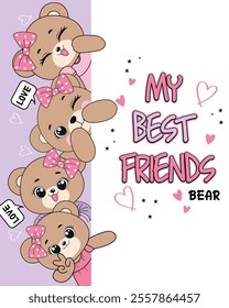 best friends bear cute love 