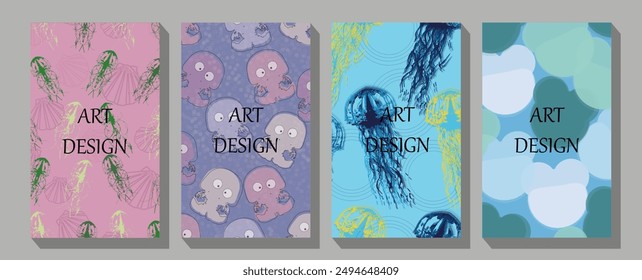 Best friends. Cartoon whale, octopus, stingray, turtle, fish, hand drawing lettering, decor elements. Childish background.