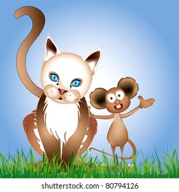 Best Friends Cat and Mouse