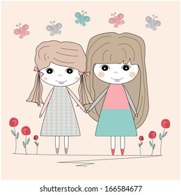 Best friends. Cute girls