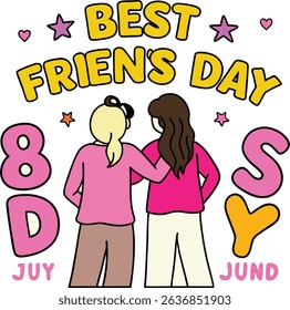 Best friends day celebration two girls friendship july 8th
