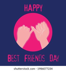 Best Friends Day. June 8. Holiday concept. Template for background, banner, card, poster with text inscription.