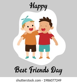 Best Friends Day. June 8. Holiday concept. Template for background, banner, card, poster with text inscription.