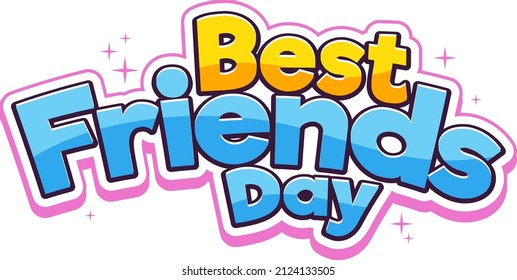 Best Friends Day word logo on white background illustration