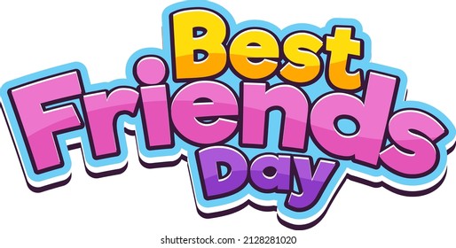 Logo de la palabra Best Friends Day en ilustración de fondo blanco