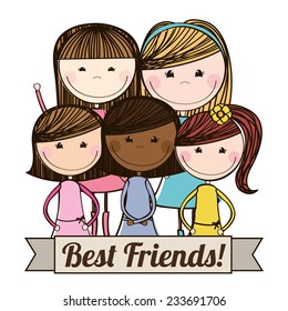 best friends design , vector illustration