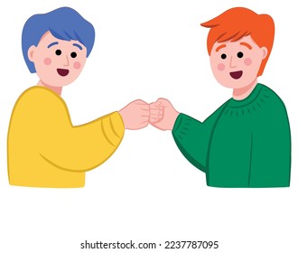Best friends doing a fist bump