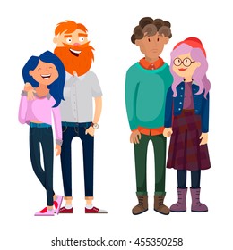 best friends. fashion stylish group of people