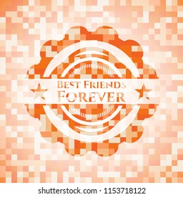 Best Friends Forever abstract orange mosaic emblem
