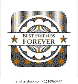 Best Friends Forever arabesque emblem background. arabic decoration.