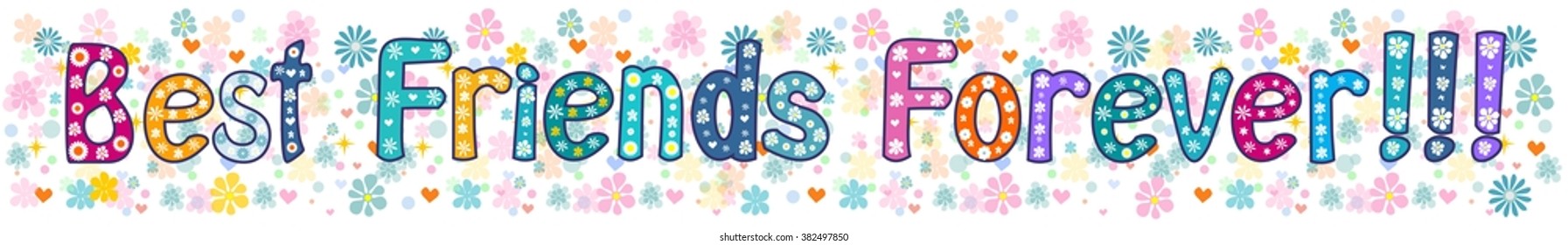 Best friends forever. Banner, greeting card . Vector stock illustration