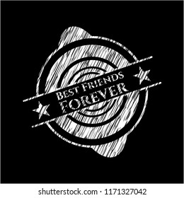 Best Friends Forever chalkboard emblem on black board