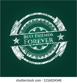 Best Friends Forever chalkboard emblem on black board