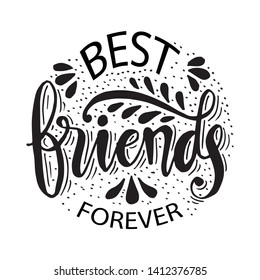 Best Friends Forever Hand Lettering Stock Vector (Royalty Free ...