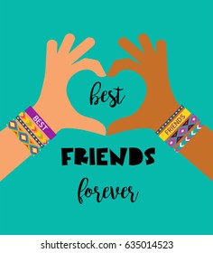 Best friends forever, Happy friendship day poster design, banner, greeting card