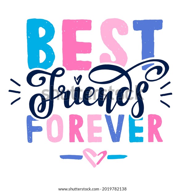 Best Friends Forever Happy Friendship Day Stock Vector (Royalty Free ...