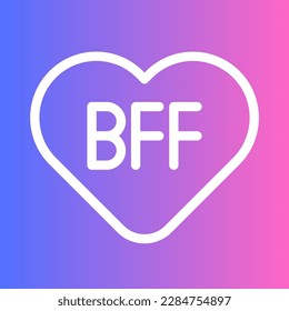 Best friends forever in heart with colorful background