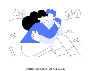 Best friends forever isolated cartoon vector illustrations. Beautiful girls hugging and smiling, people lifestyle, close relationship, best friends leisure time, summer holiday vector cartoon.