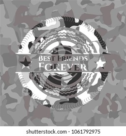 Best Friends Forever on grey camo pattern