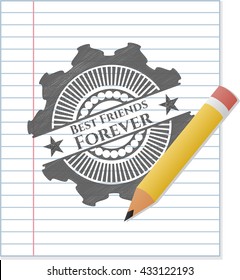 Best Friends Forever pencil strokes emblem
