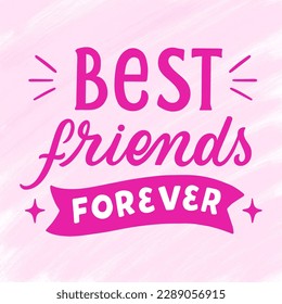 Best friends forever pink background