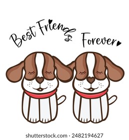 Best friends forever pup cute dog lover vector art