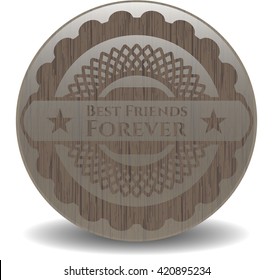 Best Friends Forever retro wood emblem