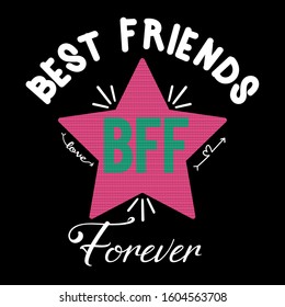 best friends forever slogan and star