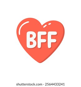 best friends forever sticker love heart friendship vector illustration template design