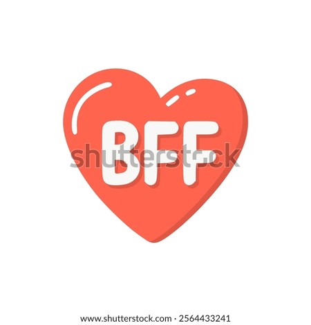 best friends forever sticker love heart friendship vector illustration template design