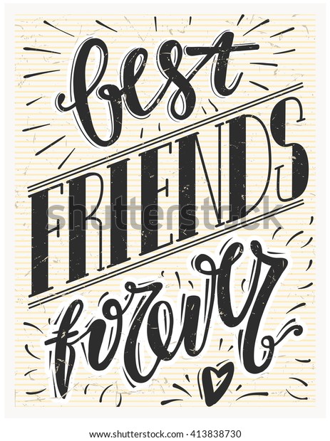 Best Friends Forever Text On Paper Stock Vector Royalty Free 413838730