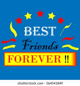 Best Friends Forever Typographic Design Vector