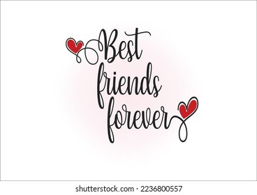 best friends forever vector with red heart bff red hearts etc post card
