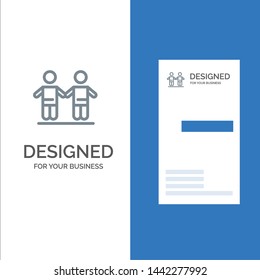 Best, Friends, Friendship, Group Grey Logo Design and Business Card Template