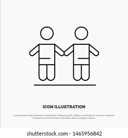Best, Friends, Friendship, Group Line Icon Vector. Vector Icon Template background