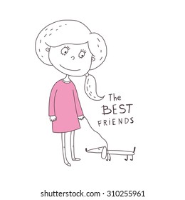 best friends funny greeting vector design