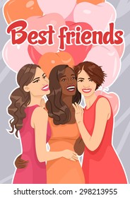 Best friends girls poster