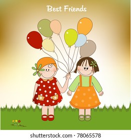 best friends greeting card